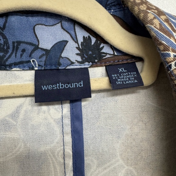 Westbound Floral Blazer in Blue and Brown - Picture 2 of 5